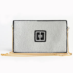 TT-MELLISUGA Hand Beaded Clutch-White