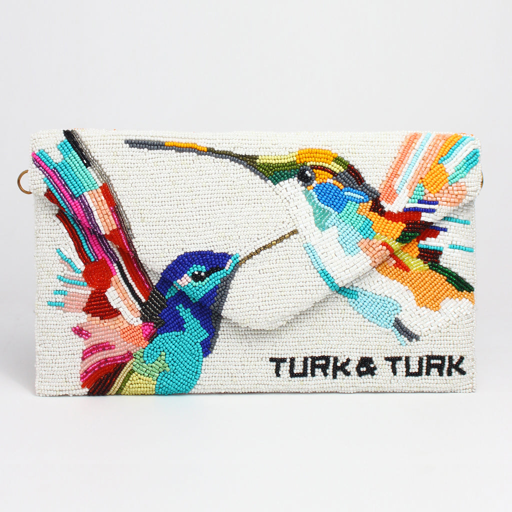 TT-MELLISUGA Hand Beaded Clutch-White - TURK & TURK