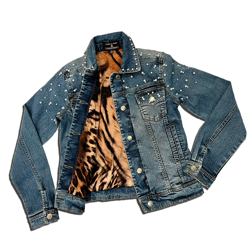 Pearls Hand-Beaded Denim Jackets, Limited Edition- HUMMINGBIRD - TURK & TURK