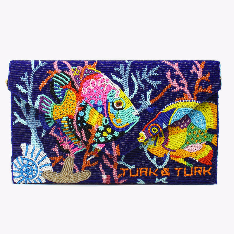 TT-SEA LIFE Hand Beaded Clutch - TURK & TURK