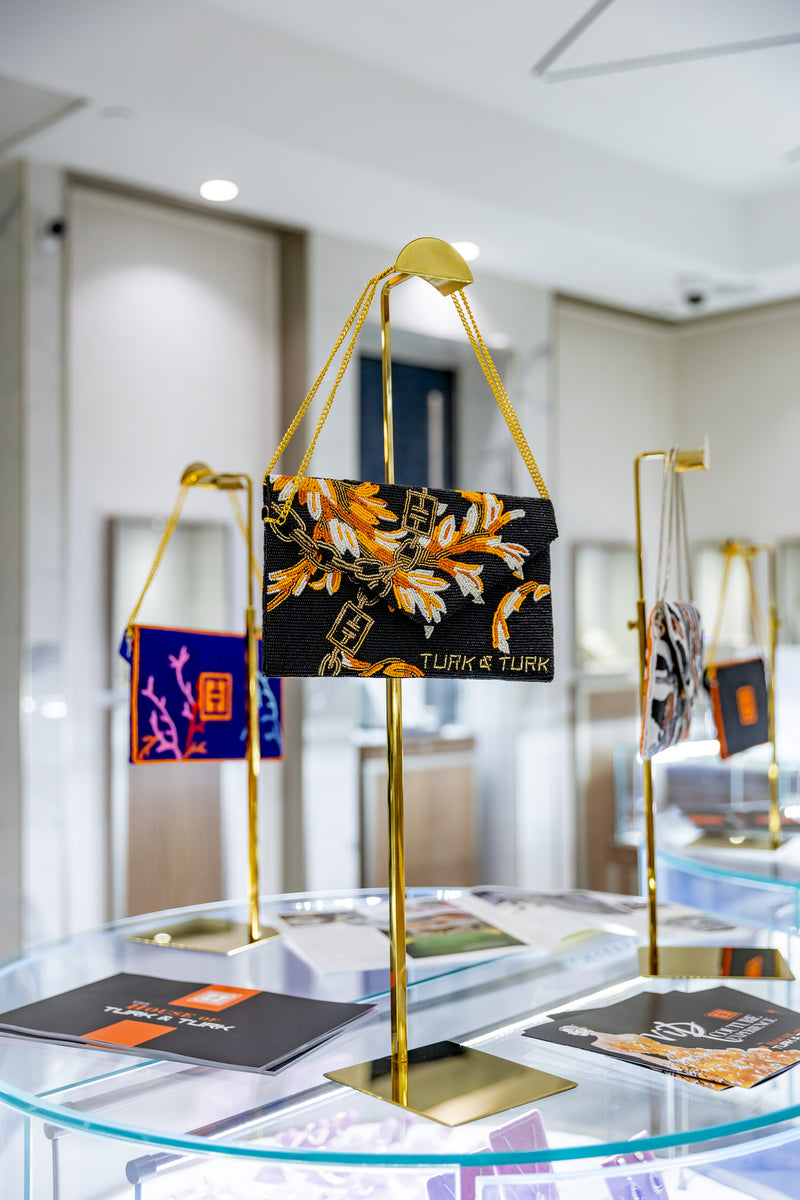 TT-ELEGANT BAROQUE Hand-Beaded Envelope Clutch