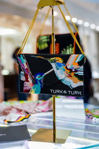 TT-MELLISUGA Hand-Beaded Envelope Clutch-Black