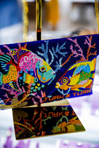 TT-SEA LIFE Hand-Beaded Envelope Clutch-style1