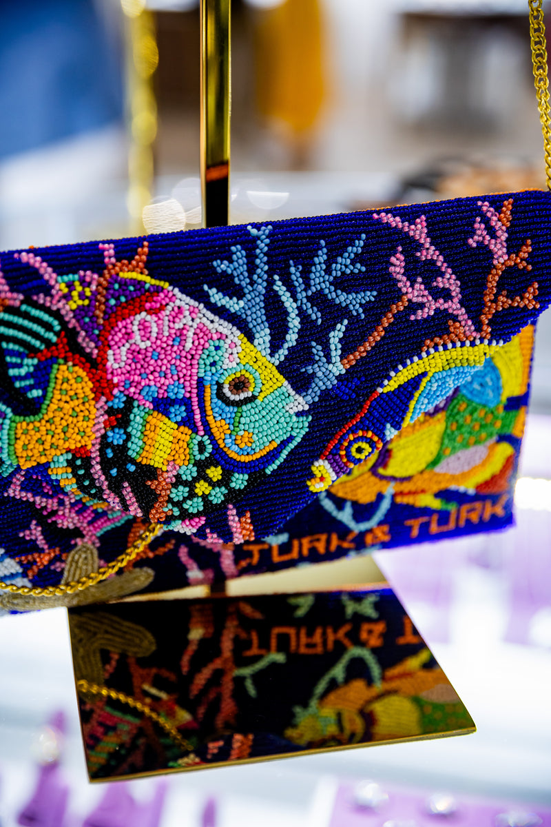 TT-SEA LIFE Hand-Beaded Envelope Clutch-style1