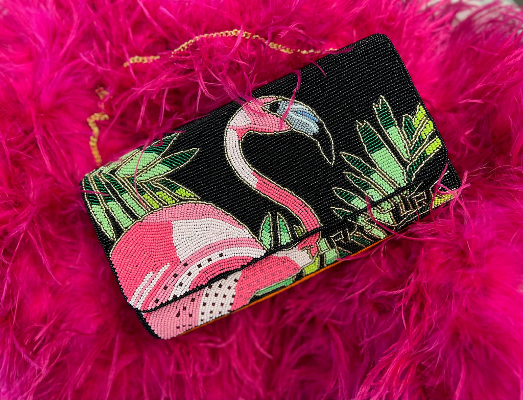 TT-FLAMINGO Hand Beaded Clutch-style2